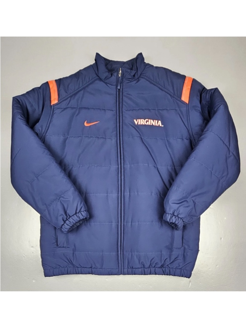 Nike Virginia Navy Puffer Jacket with Orange Accents